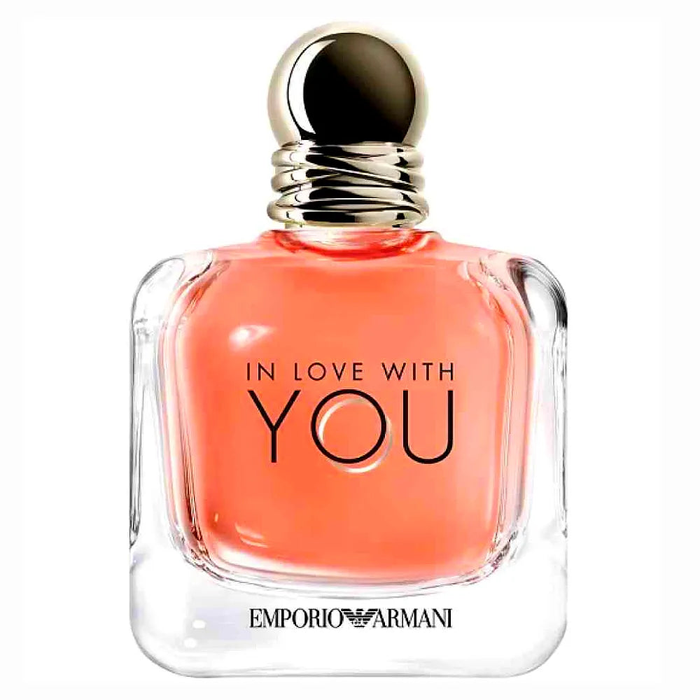 Armani In Love With You - Elegant floral Eau de Parfum for women in a sleek pink bottle with gold accents.