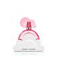 Ariana Grande Cloud Pink perfume bottle with pink ombre gradient, gold accents, and a fluffy cloud-shaped topper.