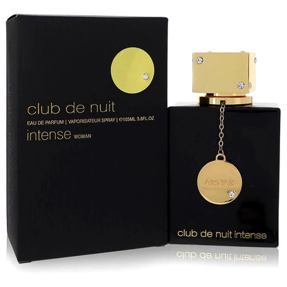 Armaf Club de Nuit Intense Eau de Parfum pour femme perfume bottle with elegant design, golden accents, and floral fragrance notes.