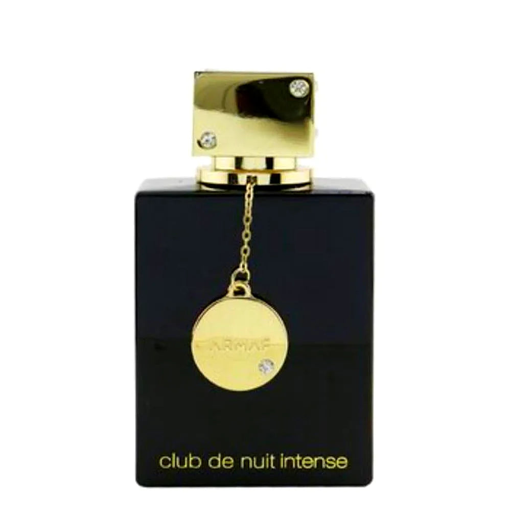 Armaf Club de Nuit Intense Eau de Parfum for women, a luxurious floral fragrance in an elegant glass bottle with gold accents and a black cap.
