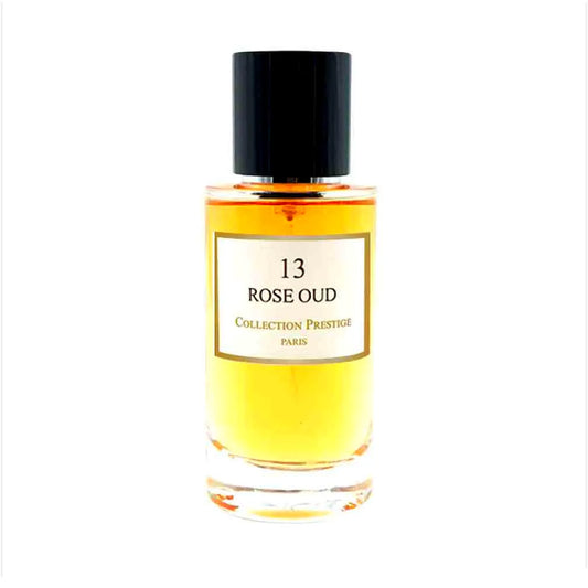 Luxurious Collection Prestige - Rose Oud Eau de Parfum bottle with elegant design, golden accents, and a sophisticated blend of floral and woody fragrance notes.