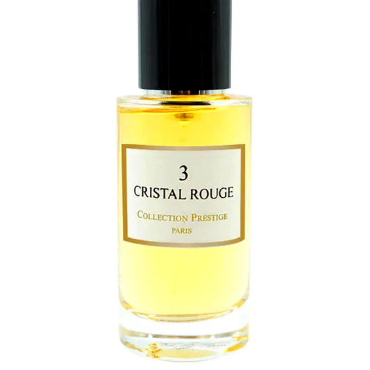 Luxury perfume bottle from Collection Prestige - Cristal Rouge, a unisex Eau de Parfum with elegant red accents and sleek design.