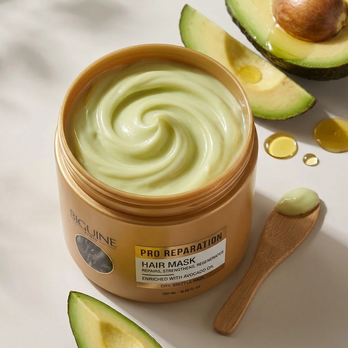 500ml Biguine - Pro reparation - masque cheveux secs et cassants enrichie à l'avocat