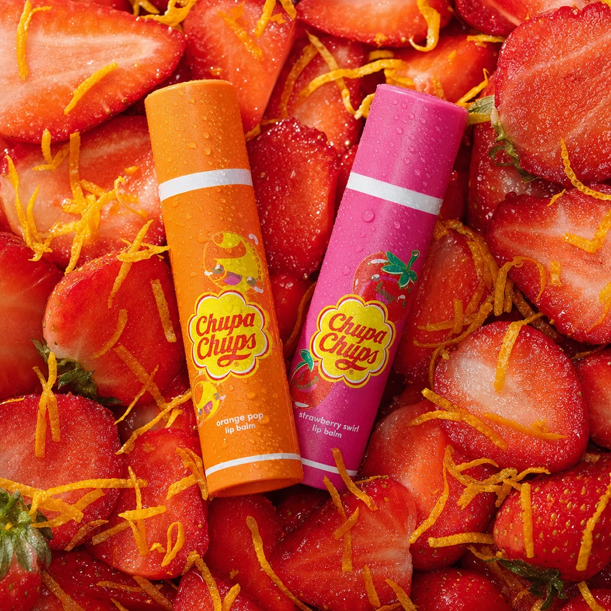 Chupa Chups - Orange Pop & Strawberry Swirl - Lip Balm