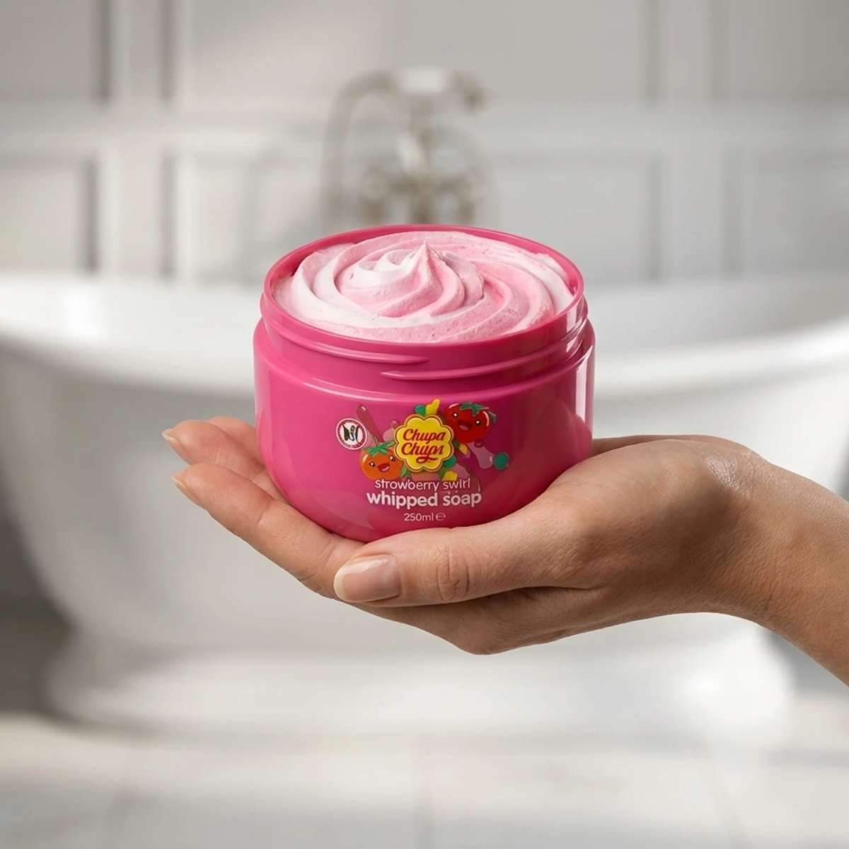250ml Chupa Chups - Strawberry Swirl - Whipped Soap