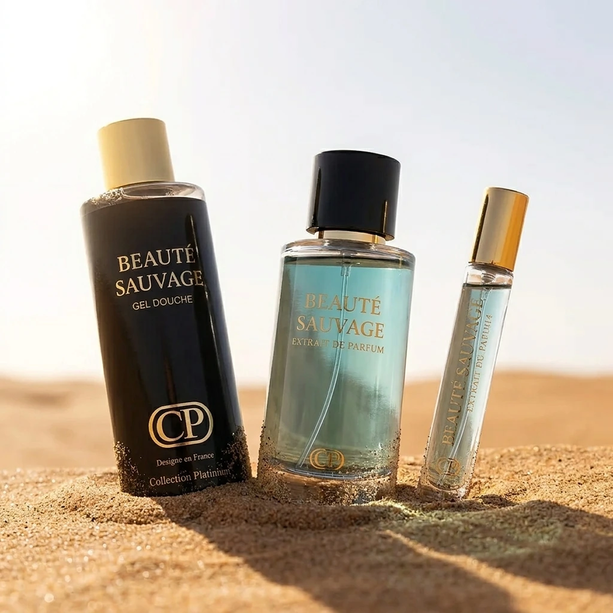 Collection Platinium - Gift Set Beauté Sauvage Perfume Extract 100ml + Shower Gel 250ml + Extrait 10ml