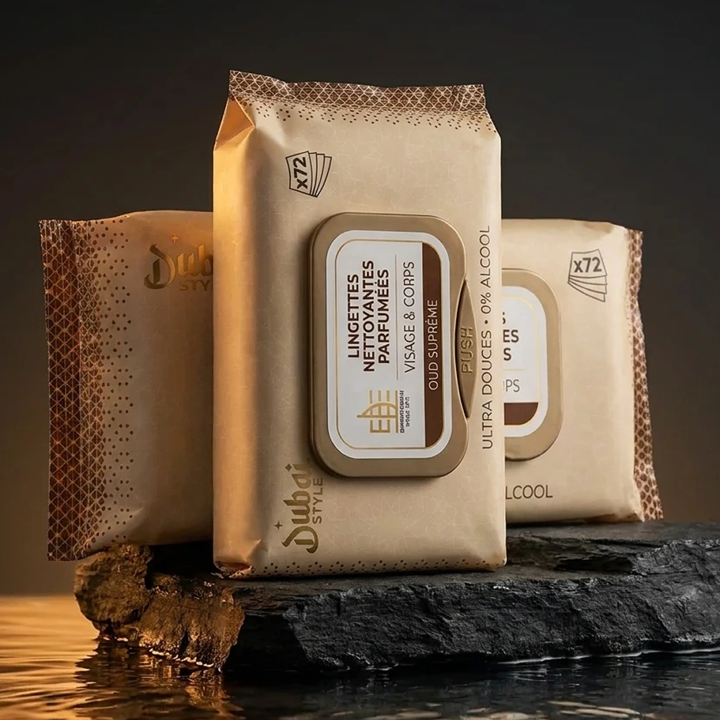 Dubai Style - Oud Sûpreme - Scented Wet Wipes X72 Face et Body