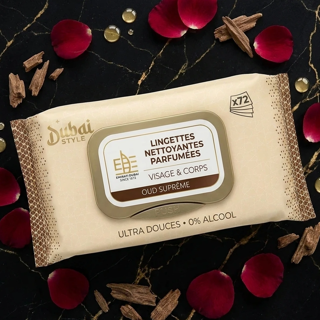 Dubai Style - Oud Sûpreme - Scented Wet Wipes X72 Face et Body