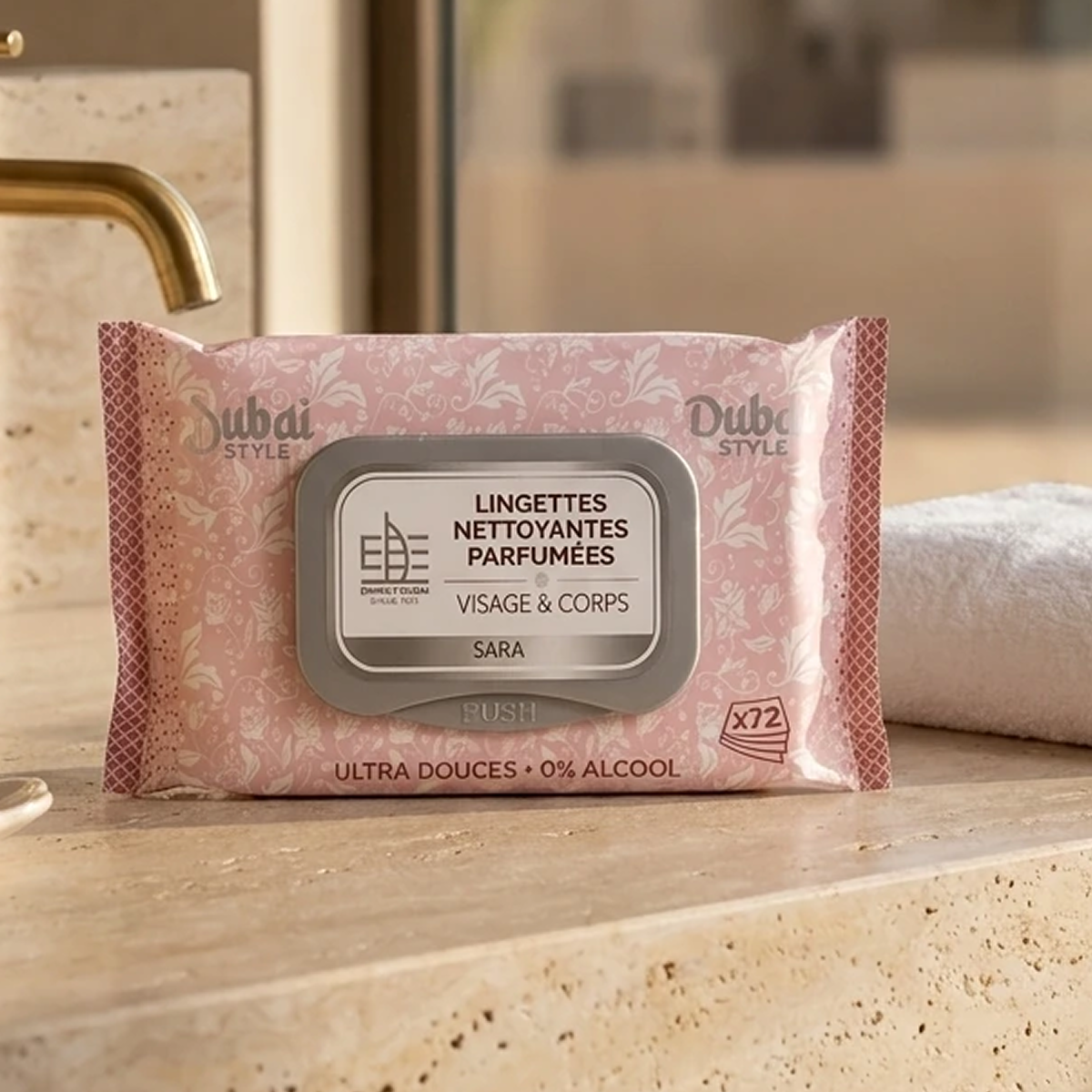 Dubai Style - Sara - Scented Wet Wipes Face et Body x72 Lingette