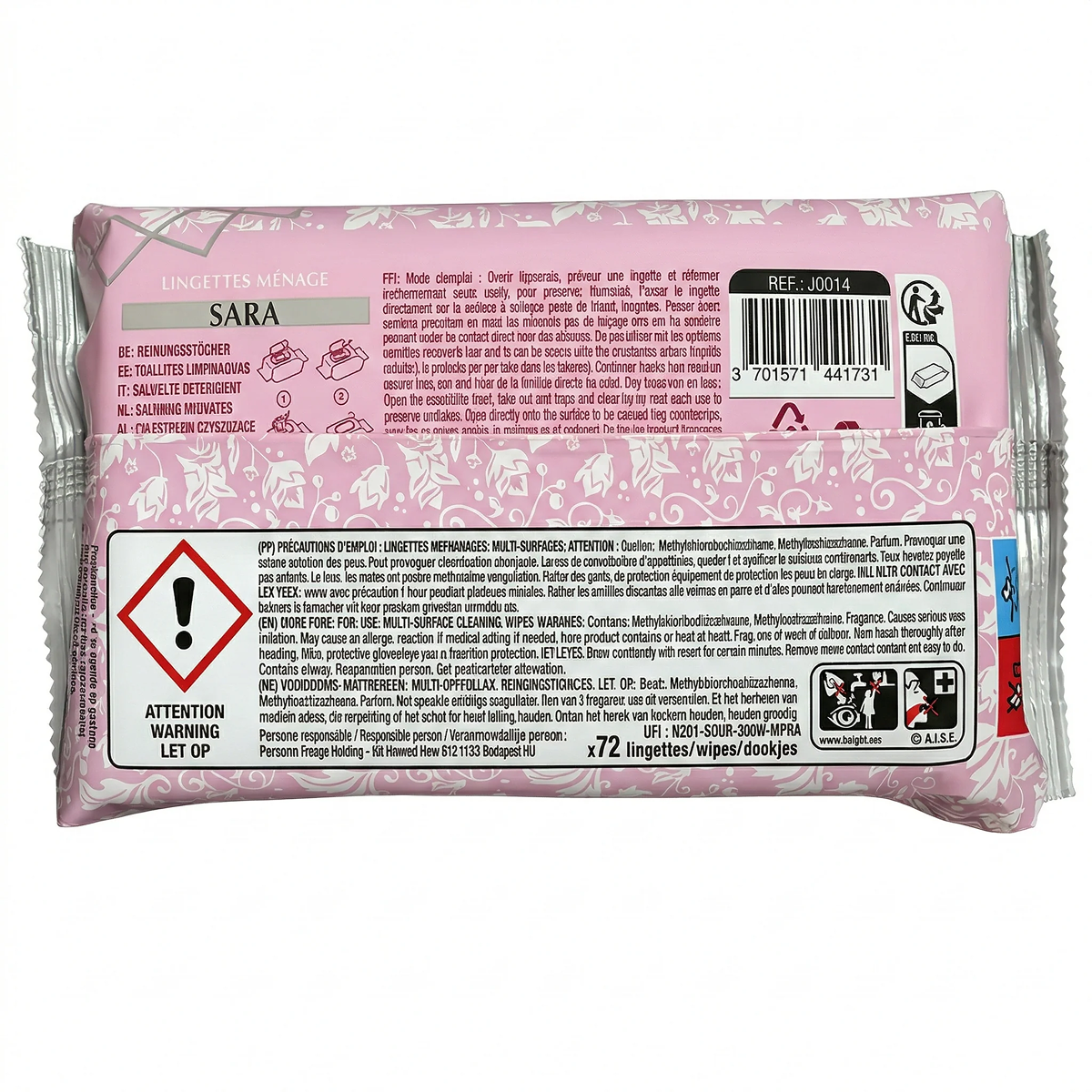 Dubai Style - Sara - Scented Wet Wipes Face et Body x72 Lingette