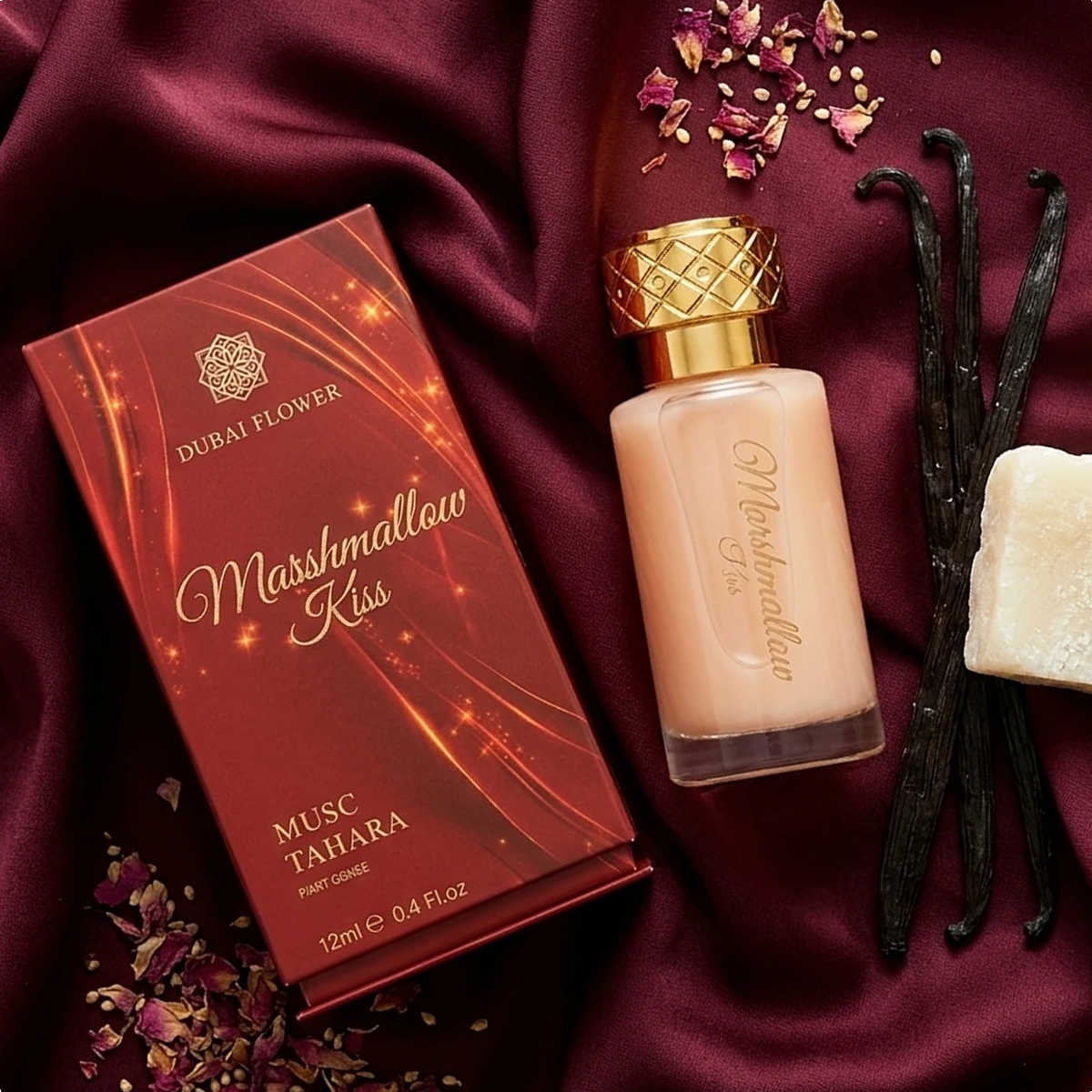12ml Dubaï Flower - Musc Tahara Marshmallow Kiss - Concentré de Parfum