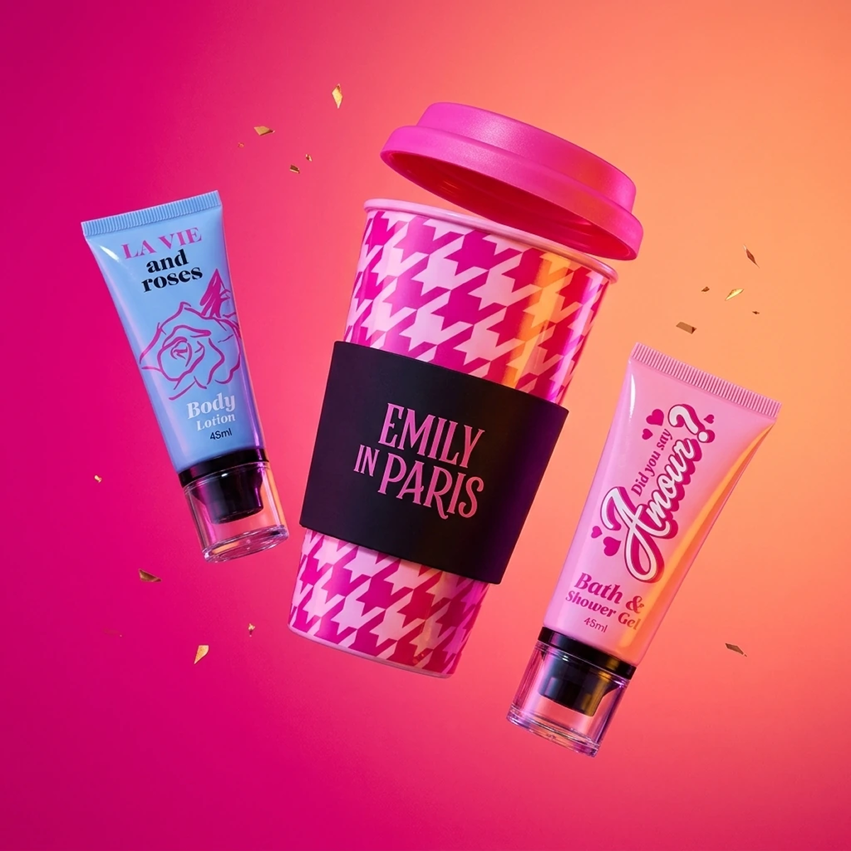 Emily in Paris - Gift Set Travel Mug + Bath & Shower Gel + Body Lotion