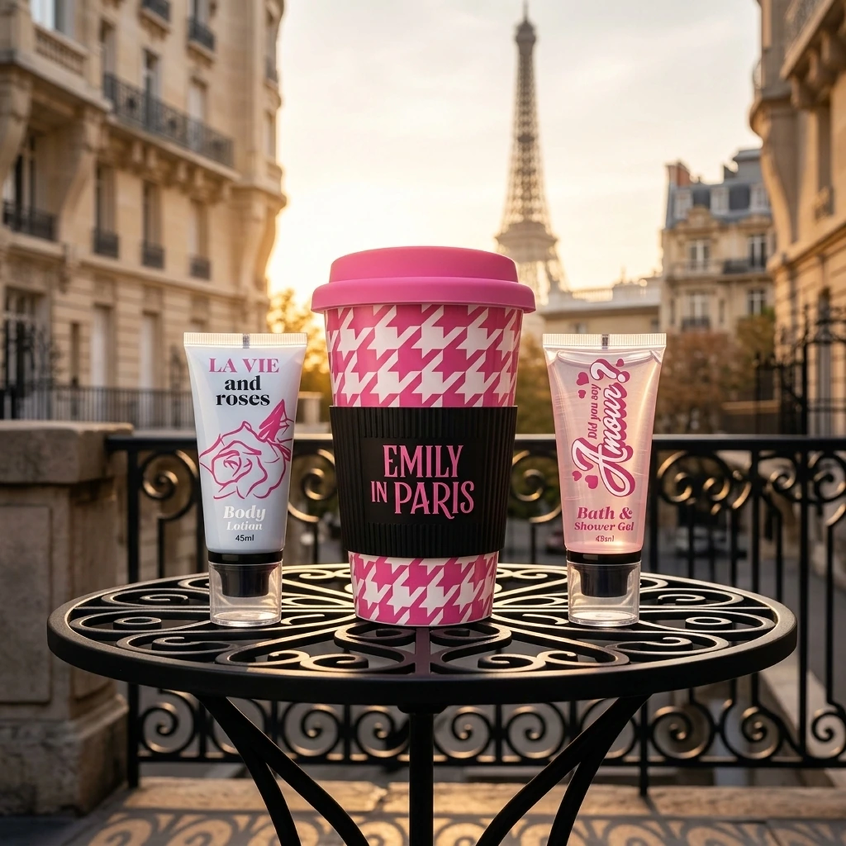 Emily in Paris - Gift Set Travel Mug + Bath & Shower Gel + Body Lotion