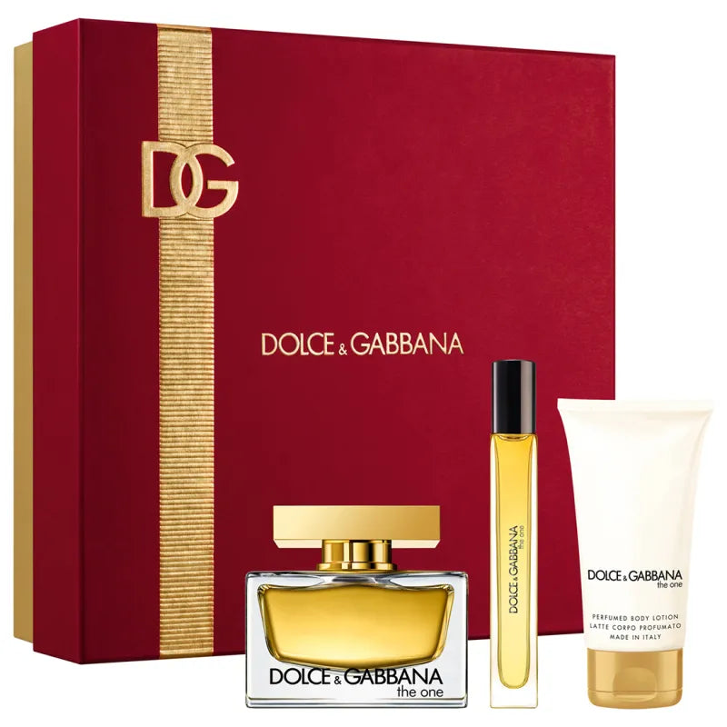 Dolce & Gabbana - For Her The One Gift Set for Women - Eau De Parfum The One 75 ml + Body Lotion 75ml + Travel Spray 10 ml